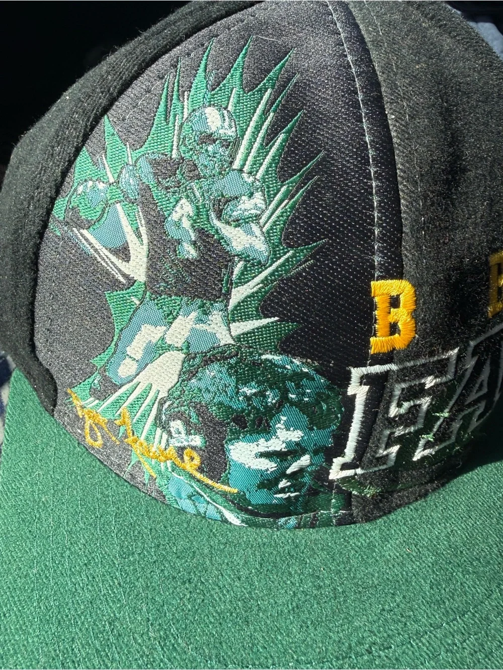 VTG 90s Green Bay Packers SnapBack Hat Brett Favre Snap Back Green Rare